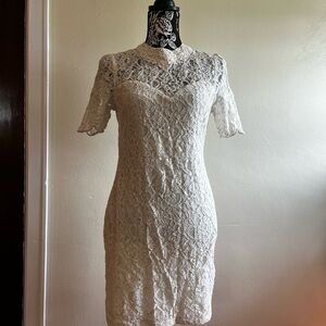 Potter's Pot Ivory Lace Mini Dress